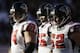 TAMPA, FL - DECEMBER 20: The Atlanta Falcons offensive line walks up to the line of scrimmage during the game against the Tampa Bay Buccaneers on December 20, 2003 at Raymond James Stadium in Tampa, Florida. The Falcons defeated the Buccaneers 30-28. (Ph