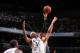 NEW YORK, NY - NOVEMBER 5: Paul Pierce #34 of the Brooklyn Nets goes up for a jump ball during a game against the Utah Jazz at Barclays Center on November 5, 2013 in the Brooklyn borough of New York City. NOTE TO USER: User expressly acknowledges and agr
