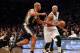 NEW YORK, NY - NOVEMBER 05: Paul Pierce #34 of the Brooklyn Nets drives past Richard Jefferson #24 of the Utah Jazz during the first quarter at Barclays Center on November 5, 2013 in the Brooklyn borough of New York City. NOTE TO USER: User expressly ack