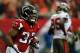 ATLANTA, GA - OCTOBER 20: Jacquizz Rodgers #32 of the Atlanta Falcons reacts after scoring a touchdown against the Tampa Bay Buccaneers at Georgia Dome on October 20, 2013 in Atlanta, Georgia. (Photo by Kevin C. Cox/Getty Images)