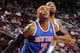 HOUSTON, TX - NOVEMBER 23: Marcus Morris #2 of the Houston Rockets and Carmelo Anthony #7 of the New York Knicks fight for the rebound on November 23, 2012 at the Toyota Center in Houston, Texas. NOTE TO USER: User expressly acknowledges and agrees that,