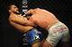 Nov 6, 2013; Fort Campbell, KY, USA; Dennis Bermudez (red gloves) fights Steven Siler (blue gloves) in the featherweight bout during UFC Fight for the Troops at Fort Campbell. Mandatory Credit: Joshua Lindsey-USA TODAY Sports