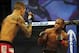 Nov 6, 2013; Fort Campbell, KY, USA; Yves Edwards (red gloves) fights Yancy Medeiros (blue gloves) in the lightweight bout during UFC Fight for the Troops at Fort Campbell. Mandatory Credit: Joshua Lindsey-USA TODAY Sports