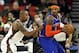 Oct 23, 2013; Green Bay, WI, USA; New York Knicks forward Carmelo Anthony (7) looks to pass as Milwaukee Bucks small forward Caron Butler (3) defends at the Resch Center in Green Bay. The Bucks defeated the Knicks 105-95. Mandatory Credit: Mary Langenfeld