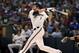 MILWAUKEE, WI - SEPTEMBER 30: Corey Hart #1 of the Milwaukee Brewers flies out to center during game action against the Houston Astros at Miller Park on September 30, 2012 in Milwaukee, WI. The Astros defeated the Brewers 7 - 0. (Mark Hirsch/Getty Images)