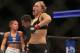 ANAHEIM, CA - FEBRUARY 23: Ronda Rousey celebrates her UFC Bantamweight Title over Liz Carmouche at Honda Center on February 23, 2013 in Anaheim, California. (Photo by Jeff Gross/Getty Images)