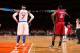 NEW YORK, NY - MARCH 3: Carmelo Anthony #7 of the New York Knicks and LeBron James #6 of the Miami Heat stand on the court on March 3, 2013 at Madison Square Garden in New York City. NOTE TO USER: User expressly acknowledges and agrees that, by downloa