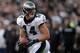 OAKLAND, CA - NOVEMBER 03: Riley Cooper #14 of the Philadelphia Eagles scores on a sixty three yard pass play during the second quarter against the Oakland Raiders at O.co Coliseum on November 3, 2013 in Oakland, California. (Photo by Thearon W. Henders