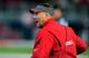 OXFORD, MS - OCTOBER 19: Hugh Freeze, head coach of the Ole Miss Rebels, reacts to an officials call during a game against the LSU Tigers at Vaught-Hemingway Stadium on October 19, 2013 in Oxford, Mississippi. (Photo by Stacy Revere/Getty Images)