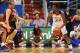 Oct 29, 2013; Lawrence, KS, USA; Kansas Jayhawks guard Andrew Wiggins (22) dribbles the ball as Pittsburg State Gorillas guard Josiah Gustafson (4) defends during the second half at Allen Fieldhouse. The Jayhawks won 97-57. Mandatory Credit: Denny Medley-