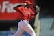 September 22, 2013; Anaheim, CA, USA; Los Angeles Angels shortstop Erick Aybar (2) throws to first to complete an out in the second inning against the Seattle Mariners at Angel Stadium of Anaheim. Mandatory Credit: Gary A. Vasquez-USA TODAY Sports