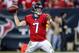 Nov 3, 2013; Houston, TX, USA; Houston Texans quarterback Case Keenum (7) attempts a pass during the fourth quarter against the Indianapolis Colts at Reliant Stadium. The Colts defeated the Texans 27-24. Mandatory Credit: Troy Taormina-USA TODAY Sports