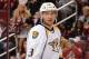 GLENDALE, AZ - OCTOBER 31: Seth Jones #3 of the Nashville Predators looks up ice against the Phoenix Coyotes at Jobing.com Arena on October 31, 2013 in Glendale, Arizona. (Photo by Norm Hall/NHLI via Getty Images)