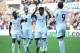 SWANSEA, WALES - OCTOBER 19: Wilfried Bony (2nd R) of Swansea City celebrates scoring a penalty during the Barclays Premier League match between Swansea City and Sunderland at Liberty Stadium on October 19, 2013 in Swansea, Wales. (Photo by Tom Dulat/Gett