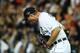DETROIT, MI - OCTOBER 08: Max Scherzer #37 of the Detroit Tigers celebrates the third out in the eighth inning against the Oakland Athletics during Game Four of the American League Division Series at Comerica Park on October 8, 2013 in Detroit, Michigan.
