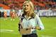 Nov 1, 2012; Miami, FL, USA; ESPN sideline reporter Samantha Steele is seen reporting during the game between the Virginia Tech Hokies and the Miami Hurricanes at Sun Life Stadium. Mandatory Credit: Steve Mitchell-USA TODAY Sports