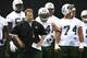 HEMPSTEAD, NY - JUNE 15: Eric Mangini, Head Coach of the New York Jets looks on during Mini Camp practice on June 15, 2006 at Hofstra University in Hempstead, New York. (Photo by Al Bello/Getty Images)