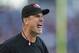 NASHVILLE, TN - OCTOBER 20: Head Coach Jim Harbaugh of the San Francisco 49ers yells at the officials during a game against the Tennessee Titans at LP Field on October 20, 2013 in Nashville, Tennessee. The 49ers defeated the Titans 31-17. (Photo by Wes