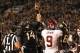Nov 7, 2013; Waco, TX, USA; Baylor Bears quarterback Bryce Petty (14) celebrates scoring a touchdown against the Oklahoma Sooners in the second quarter at Floyd Casey Stadium. Mandatory Credit: Tim Heitman-USA TODAY Sports