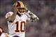 Nov 7, 2013; Minneapolis, MN, USA; Washington Redskins quarterback Robert Griffin III (10) calls a play during the second quarter against the Minnesota Vikings at Mall of America Field at H.H.H. Metrodome. Mandatory Credit: Brace Hemmelgarn-USA TODAY Spor