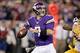 Nov 7, 2013; Minneapolis, MN, USA; Minnesota Vikings quarterback Christian Ponder (7) throws during the second quarter against the Washington Redskins at Mall of America Field at H.H.H. Metrodome. Mandatory Credit: Brace Hemmelgarn-USA TODAY Sports