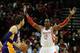 HOUSTON, TX - NOVEMBER 07: Dwight Howard #12 of the Houston Rockets defends against Pau Gasol #16 in the first quarter of the game against the Los Angeles Lakers at Toyota Center on November 7, 2013 in Houston, Texas. NOTE TO USER: User expressly acknowl