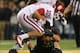 WACO, TX - NOVEMBER 07: Blake Bell #10 of the Oklahoma Sooners is tackled by Beau Blackshear #95 of the Baylor Bears at Floyd Casey Stadium on November 7, 2013 in Waco, Texas. (Photo by Ronald Martinez/Getty Images)