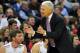 CHARLOTTE, NC - JANUARY 02: Head Coach Bob McKillop of the Davidson Wildcats encourages his team during a game against the Duke Blue Devils at Time Warner Cable Arena on January 2, 2013 in Charlotte, North Carolina. Duke defeated Davidson 67-50. (Photo by