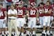 Oct 26, 2013; Tuscaloosa, AL, USA; Alabama Crimson Tide head coach Nick Saban looks on from the sidelines against the Tennessee Volunteers during the fourth quarter at Bryant-Denny Stadium. Mandatory Credit: John David Mercer-USA TODAY Sports