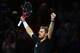 LONDON, ENGLAND - NOVEMBER 08: Stanislas Wawrinka of Switzerland celebrates winning his men's singles match against David Ferrer of Spain during day five of the Barclays ATP World Tour Finals at O2 Arena on November 8, 2013 in London, England. (Photo by