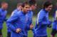 ST ALBANS, ENGLAND - OCTOBER 21: Mathieu Flamini of Arsenal warms up warm up during a wet Arsenal training session ahead of the UEFA Champions League Group F match against Borussia Dortmund at London Colney on October 21, 2013 in St Albans, England. (Ph
