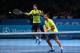 LONDON, ENGLAND - NOVEMBER 07: Marcelo Melo (L) of Brazil and Ivan Dodig of Croatia in action in their men's doubles match against Mariusz Fyrstenberg and Marcin Matkowski of Poland during day four of the Barclays ATP World Tour Finals at O2 Arena on Nove