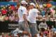 SYDNEY, AUSTRALIA - JANUARY 12: Bob and Mike Bryan of the USA celebrate winning the Mens doubles final against Max Mirnyi of Belarus and Horia Tecau of Romania during day seven of the Sydney International at Sydney Olympic Park Tennis Centre on January 1