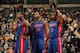 INDIANAPOLIS, IN - JANUARY 30: Andre Drummond #1, Greg Monroe #10, and Rodney Stuckey #3 of the Detroit Pistons look on during a break in play against the Indiana Pacers on January 30, 2013 at Bankers Life Fieldhouse in Indianapolis, Indiana. NOTE TO USE