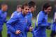 ST ALBANS, ENGLAND - OCTOBER 21: Mathieu Flamini of Arsenal warms up warm up during a wet Arsenal training session ahead of the UEFA Champions League Group F match against Borussia Dortmund at London Colney on October 21, 2013 in St Albans, England. (Ph