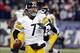 Nov 3, 2013; Foxborough, MA, USA; Pittsburgh Steelers quarterback Ben Roethlisberger (7) looks to pass against the New England Patriots in the second half at Gillette Stadium. The Patriots defeated the Steelers 55-31. Mandatory Credit: David Butler II-USA