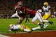 TUSCALOOSA, AL - NOVEMBER 09: T.J. Yeldon #4 of the Alabama Crimson Tide scores a touchdown in the third quarter against the LSU Tigers at Bryant-Denny Stadium on November 9, 2013 in Tuscaloosa, Alabama. (Photo by Kevin C. Cox/Getty Images)