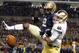 PITTSBURGH, PA - NOVEMBER 09: K'Waun Williams #2 of the Pittsburgh Panthers breaks up a pass to William Fuller #15 of the Notre Dame Fighting Irish during the game on November 9, 2013 at Heinz Field in Pittsburgh, Pennsylvania. (Photo by Justin K. Aller