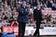 SUNDERLAND, ENGLAND - NOVEMBER 10: Manager Manuel Pellegrini (L) and Manager Gus Poyet look on during the Barclays Premier League match between Sunderland and Manchester City at the Stadium of Light on November 10, 2013 in Sunderland, England. (Photo by