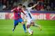 PLZEN, CZECH REPUBLIC - SEPTEMBER 17: Milan Petrzela (L) of Plzen challenges Aleksandar Kolarov of Manchester during the UEFA Champions League match between FC Viktoria Plzen and Manchester City on September 17, 2013 in Plzen, Czech Republic. (Photo by