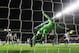 SWANSEA, WALES - NOVEMBER 10: Asmir Begovic of Stoke City fails to keep out the shot of Nathan Dyer of Swansea City and concedes his sides second goal during the Barclays Premier League match between Swansea City and Stoke City at Liberty Stadium on Nove