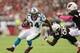 GLENDALE, AZ - OCTOBER 06: Running back DeAngelo Williams #34 of the Carolina Panthers rushes the football against the Arizona Cardinals during the NFL game at the University of Phoenix Stadium on October 6, 2013 in Glendale, Arizona. The Cardinals defea