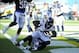 Nov 10, 2013; San Diego, CA, USA; Denver Broncos receiver Demaryius Thomas (88) scores a touchdown late in the second quarter against the San Diego Chargers at Qualcomm Stadium. Mandatory Credit: Christopher Hanewinckel-USA TODAY Sports