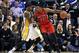 Nov 8, 2013; Indianapolis, IN, USA; Toronto Raptors forward Rudy Gay (22) is guarded by Indiana Pacers forward Paul George (24) at Bankers Life Fieldhouse. Indiana defeats Toronto 91-84. Mandatory Credit: Brian Spurlock-USA TODAY Sports