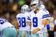 NEW ORLEANS, LA - NOVEMBER 10: Quarterback Tony Romo #9 of the Dallas Cowboy reacts against the New Orleans Saints during a game at the Mercedes-Benz Superdome on November 10, 2013 in New Orleans, Louisiana. (Photo by Ronald Martinez/Getty Images)
