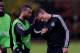 COBHAM, ENGLAND - NOVEMBER 05: Ashley Cole of Chelsea plays a trick on Cesar Azpilicueta during a Chelsea training session on November 5, 2013 in Cobham, England. (Photo by Clive Rose/Getty Images)