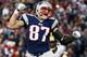 FOXBORO, MA - NOVEMBER 03: Rob Gronkowski #87 of the New England Patriots reacts after a teammate missed a touchdown pass against the Pittsburgh Steelers in the first quarter at Gillette Stadium on November 3, 2013 in Foxboro, Massachusetts. (Photo by J