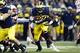 Nov 9, 2013; Ann Arbor, MI, USA; Michigan Wolverines running back Derrick Green (27) runs the ball against the Nebraska Cornhuskers in the second quarter at Michigan Stadium. Mandatory Credit: Rick Osentoski-USA TODAY Sports