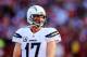 LANDOVER, MD - NOVEMBER 03: Quarterback Philip Rivers #17 of the San Diego Chargers looks on during the secocnd half against the Washington Redskins at FedExField on November 3, 2013 in Landover, Maryland. (Photo by Rob Carr/Getty Images)