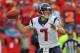 KANSAS CITY, MO - OCTOBER 20: Quarterback Case Keenum #7 of the Houston Texans throws a pass against the Kansas City Chiefs during the first half on October 20, 2013 at Arrowhead Stadium in Kansas City, Missouri. (Photo by Peter Aiken/Getty Images)